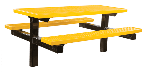 6 Ft. Plastisol Double Pedestal Picnic Table, Inground