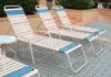 Bermuda Vinyl Strap Chaise Lounge - Commercial Aluminum Frame