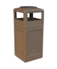 42 Gallon Poly Tec Commercial Square Plastic Trash Receptacle With Ashtray Lid