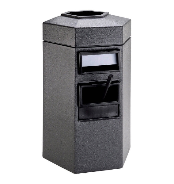 45 Gallon Island Service Center - Polyethylene Plastic Hexagonal Receptacle With 2 Gallon Bucket And Towel Dispenser