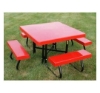 48" Square Fiberglass Picnic Table With Galvanized Pedestal Frame
