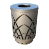 40 Gallon Sawgrass Series Round Steel Portable Trash Receptacle with Liner & Flatop Lid