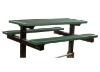 6 Ft. Plastisol Double Pedestal Picnic Table, Inground Or Surface Mount