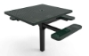 Elite Series 46" x 54" Square ADA Compliant Thermoplastic Polyethylene Coated Pedestal Picnic Table