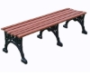 Renaissance Park Backless Bench Recycled Plastic Slats And Cast Aluminum Frame