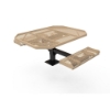 Elite Series 46" X 63" ADA Compliant Octagon Thermoplastic Polyethylene Coated Pedestal Rolled 2 Or 3 Seat Picnic Table Expanded Metal - Tan - Surface Mount