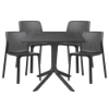 Picture of Bit Dining Set with Plastic Resin Chairs and 32" Clip Table Package. Minimum Order - 2 Sets