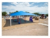 Square Fabric Hip End Shade Structure With 8 Ft. Entry Height 