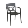 Moon Stacking Commercial Plastic Resin Armchair - Titanium Gray