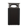 40 Gallon Recycled Plastic Square Trash Can with Rain Cap