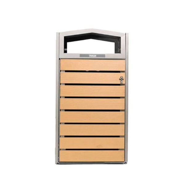 42 Gallon Woodview Steel Trash Receptacle
