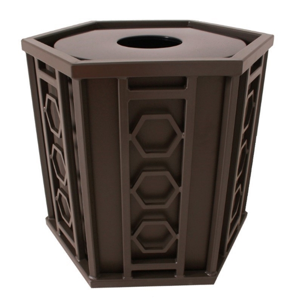 Biscayne Powder Coated Steel Trash Receptacle