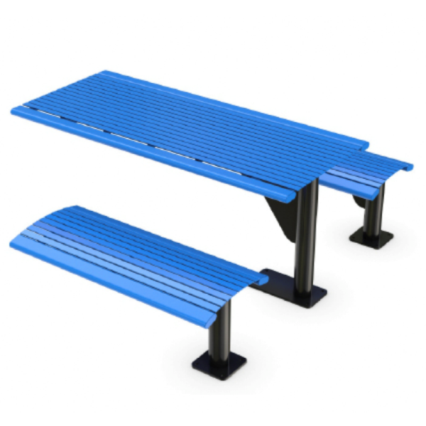 Arches 6 Ft. Steel Cantilever Table with 4 Ft. Detached Benches