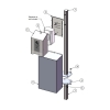 Post Mounted Automatic Dispenser Sanitation Station with 10-Gallon Trash Receptacle	