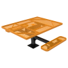 Elite Series 46" x 63" Square ADA Compliant 2 Seat Thermoplastic Polyethylene Coated Pedestal Picnic Table