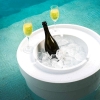 Ledge Lounger Signature Plastic Resin Side Table with Built-in Ice Bin - 18 lbs.