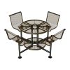 42" Round Plastic Coated Expanded Metal Bar Height Pedestal Picnic Table