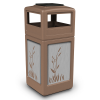 42 Gallon Stainless Steel CATTAILS Receptacle with Ash Tray Top