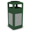 42 Gallon Ashtray Top Plastic Trash Receptacle With Decorative Horizontal Lines Stainless Steel Panels