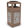 42 Gallon Ashtray Top Plastic Trash Receptacle With Decorative Intermingle Stainless Steel Panels