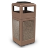 42 Gallon Stone Tec Commercial Square Plastic Trash Receptacle With Ashtray And Dome Lid