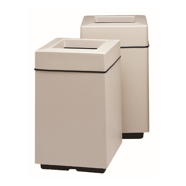 25 Gallon Fiberglass Square Trash Receptacle 