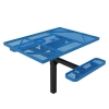 Elite Series 46" x 63" Square ADA Compliant 2 Seat Thermoplastic Polyethylene Coated Pedestal Picnic Table