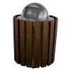 Picture of 32 Gallon Round Trash Receptacle Frame with Recycled Plastic Slats - 102 Lbs.