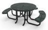 Picture of RHINO 46" Round Thermoplastic Polyolefin Coated Picnic Table  with 3 Seats - Quick Ship