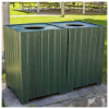 32 Gallon Landmark Collection Recycled Plastic Square Hinged Trash Receptacle	