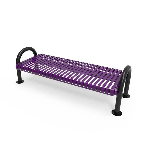 Surface Mount - ELITE 6 Ft. MOD Thermoplastic Polyethylene Coated Bench Without Back