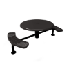 Surface Mount - Perforated - ELITE 46” Nexus Round Thermoplastic Polyethylene Coated Steel Picnic Table With 2 Attached Seat And Solid Top