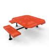Surface Mount - Perforated Metal - RHINO 46” Nexus Octagon Thermoplastic Polyolefin Coated ADA Picnic Table with 3 Rolled Seats