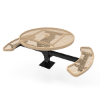 Surface Mount - Expanded Metal - RHINO 46” Round Thermoplastic Polyolefin Coated Pedestal Picnic Table with 2 Seats