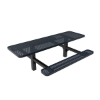 Inground Mount - Perforated Metal - RHINO 8 Ft. ADA Compliant Thermoplastic Polyolefin Double Pedestal Picnic Table with Double End Access