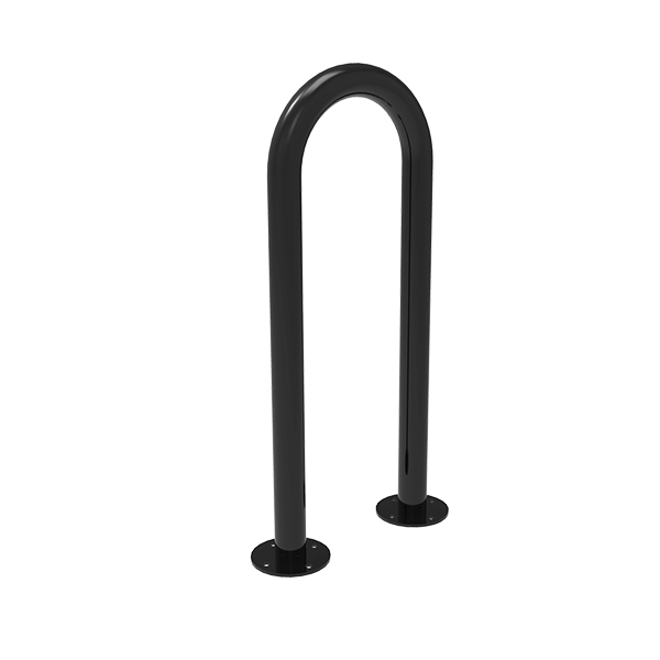 Surface Mount - ELITE 1 Hump - 3 Bike Steel Wave Rack - 2 3/8” Polyethylene Coated Tube Frame - Quick Ship
