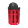 Picture of RHINO 32 Gallon Thermoplastic Slatted Steel Trash Receptacle with Liner and Multiple Lid Options