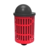 Picture of RHINO 32 Gallon Thermoplastic Slatted Steel Trash Receptacle with Liner and Multiple Lid Options