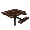 Picture of RHINO 46" Square ADA Compliant Thermoplastic Polyolefin Coated Pedestal Picnic Table with 3 Seats