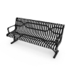 Picture of RHINO 6 Ft. Thermoplastic Polyolefin Coated Slatted Steel Contoured Bench with Arms and Back