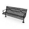 Picture of RHINO 6 Ft. Thermoplastic Polyolefin Coated Slatted Steel Contoured Bench with Arms and Back