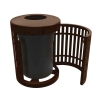 Picture of ELITE 32 Gallon Downtown Thermoplastic Trash Receptacle with Flap Top and Liner - 193 lbs. - Quick Ship