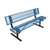 Picture of ELITE 4 Ft. Thermoplastic Polyethylene Coated Rolled Bench with Back - 91 lbs. - Quick ship