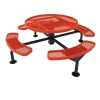 Picture of ELITE 46" Nexus Style Round Thermoplastic Polyethylene Coated Pedestal Picnic Table - Quick Ship