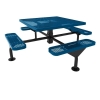 Picture of ELITE 46" Nexus Style Square Thermoplastic Polyethylene Coated Pedestal Picnic Table -  Quick Ship