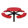 Picture of ELITE 46" Round Solid Top Thermoplastic Polyethylene Coated Pedestal Picnic Table - 386 lbs. -  Quick Ship