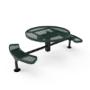 Picture of ELITE 46” Nexus Round Thermoplastic Polyethylene  Coated Pedestal Metal Picnic Table with 2 Attached Seats