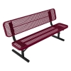 Picture of ELITE 6 Ft. Thermoplastic Polyethylene Coated Players Bench with Back - 115 lbs. - Quick Ship