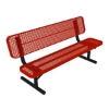 Picture of ELITE 8 Ft. Thermoplastic Polyethylene Coated Players Bench with Back - 145 lbs. - Quick Ship