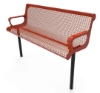 Picture of Elite Series 4 ft. Thermoplastic Polyethylene Coated Contour Bench with Back - 109 lbs. - Quick Ship